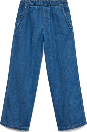 Vero Moda Girl Tenna bukse Mid Waist mellomblå denim (140 / 10 år)