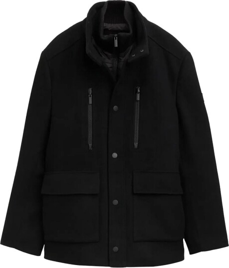 Tom Tailor Wool Jacket With Stand Up Insert   BLACK   L