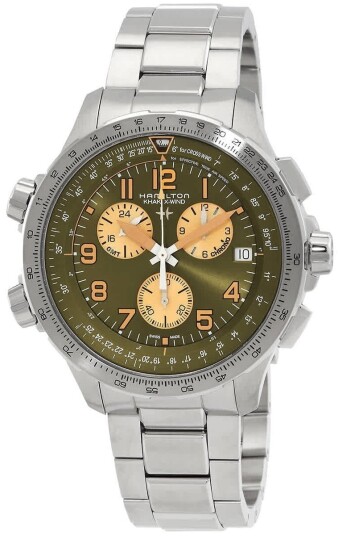 Hamilton Herreklokke H77932160 Khaki Aviation Grønn/Stål Ø46 mm