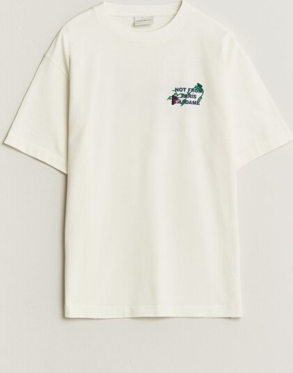 Drôle de Monsieur Vine Embroidered Slogan T Shirt Off White