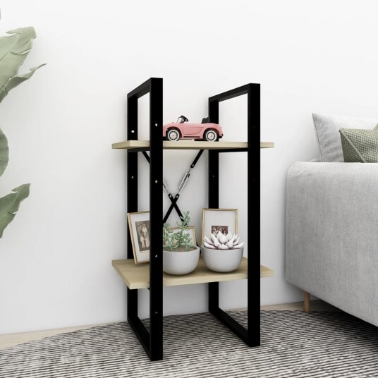 vidaXL Bokhylle 2 niv?er sonoma eik 40x30x70 cm sponplate