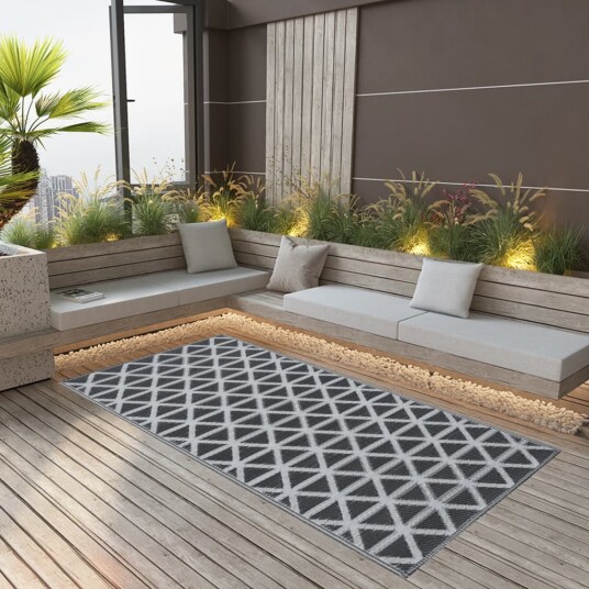 vidaXL Uteteppe svart 120x180 cm PP vidaXL Uteteppe svart 120x180 cm PP