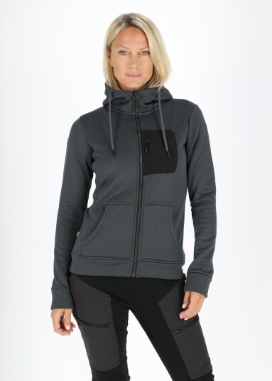 Swedemount Trondheim Stretch Full Zip Hood W Black Melange 38 Hoodies