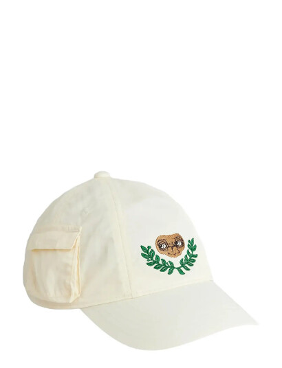 Mini Rodini E.t Emb Nylon Pocket Cap - Cream - 48/50