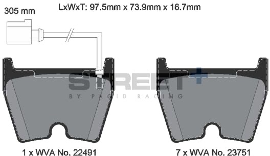 PAGID Racing T8306SP2001 Bremseklosser