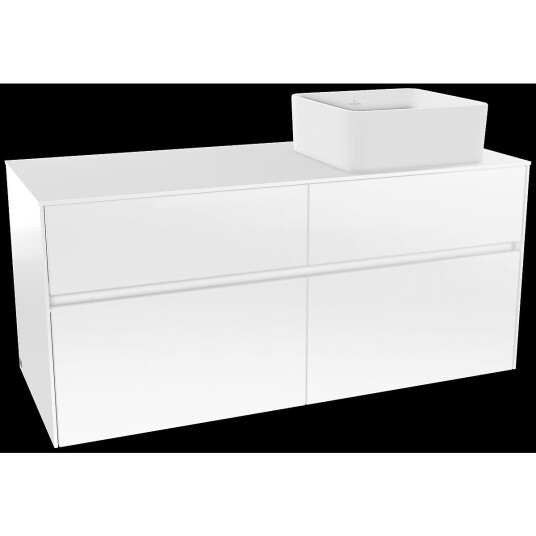 Villeroy & Boch  Collaro Servantskap med 4 skuffer 120x50x54,8 cm u/lys Hvit Høyglans