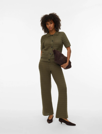 Vero Moda Vmhayley Nw Loose Stitch Pant Boo   Green   S
