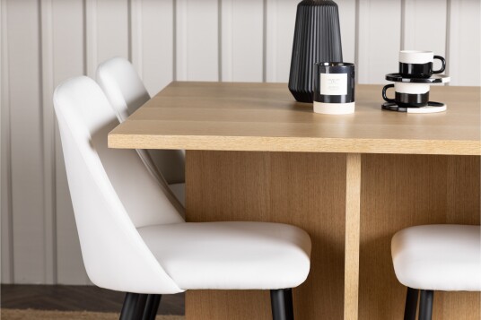 Venture Home Leo Spisegruppe 100 cm Rektangulær med 4 Night Stoler Natur
