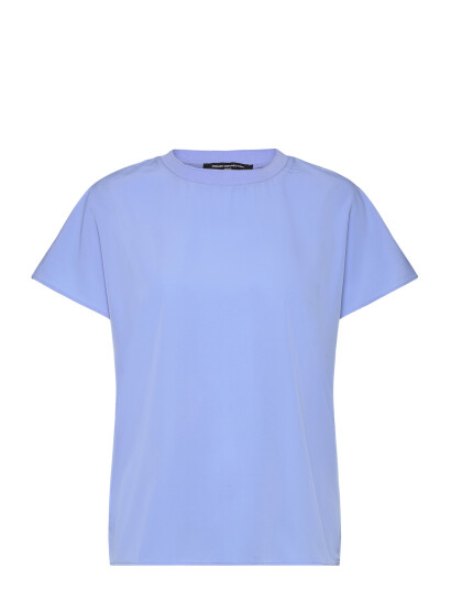 French Connection Capriana Crepe Crew Nk Top - Blue - XS