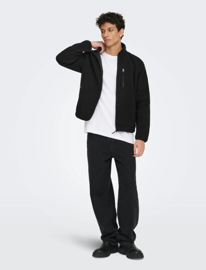 ONLY & SONS Onsseb Life Sherpa Jacket Otw Black XXL