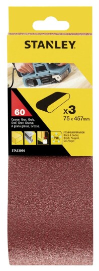 Stanley Slipebånd 75x457mm K60 for Tre, Metall og PVC