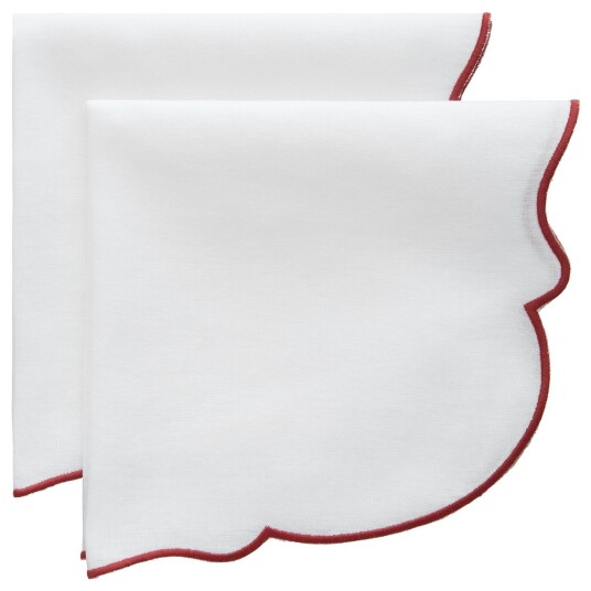 Decotique Gia Serviett 45x45 cm 2 pk Hvit / Vinrød Decotique Gia Serviett 45x45 cm 2 pk Hvit / Vinrød