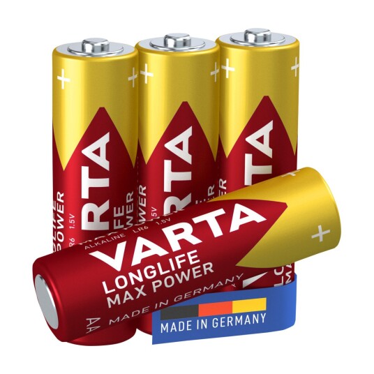 Varta Longlife Max Power AA 2900 mAh Alkalisk Batteri 4-pakk Varta Longlife Max Power AA 2900 mAh Alkalisk Batteri 4-pakk