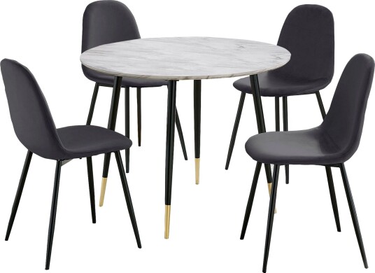 Oktoos Spisegruppe 100 cm - Antrasitt/Hvit