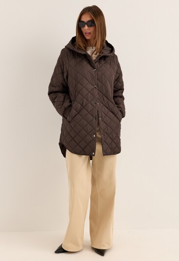 Vila Vitate L/S Hooded Jacket Noos Brown 36