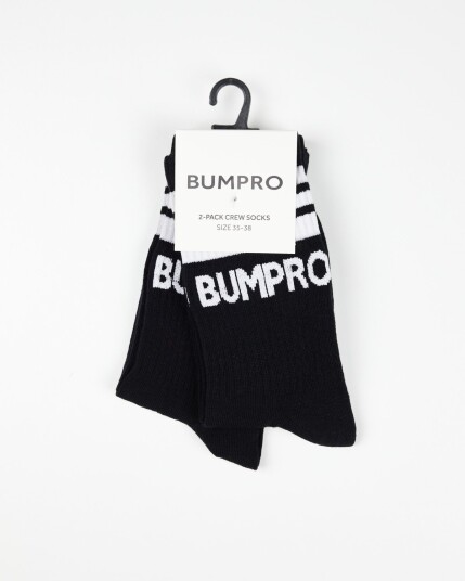 Bumpro 2-pack Crew Socks Black - 35-38