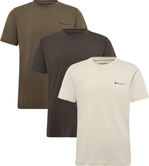 Belstaff 3 Pack T-Shirt Olive / Khaki Green / Pale Stone - Khaki green - XL