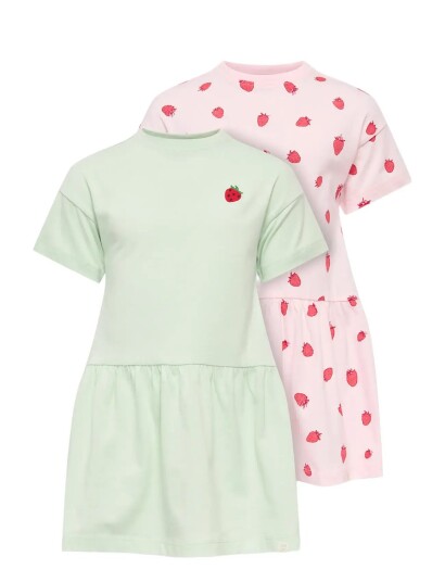 Kids Only Kmgmaiken Life Ss Dress 2 P Jrs Pink 116