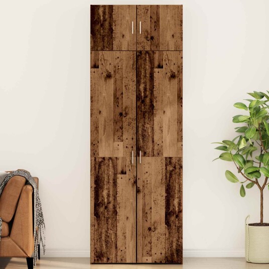 Oppbevaringsskap Gammelt tre 80 x 42.5 x 225 cm Konstruert tre Oppbevaringsskap Gammelt tre 80 x 42.5 x 225 cm Konstruert tre
