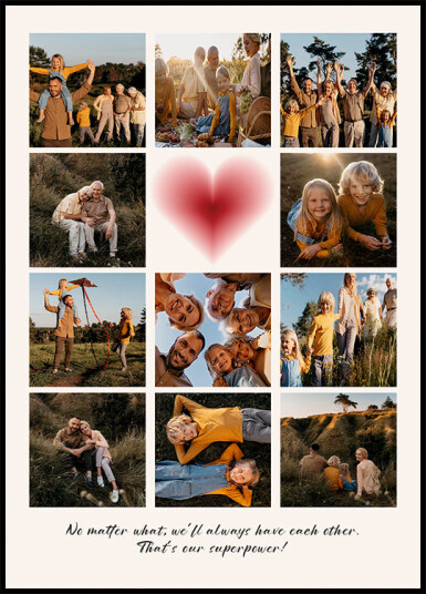 Family Personalized Photo Collage Plakat Plakat / 50x70cm