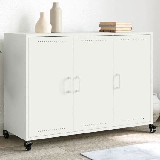 Skjenk hvit 100,5x39x72 cm kaldvalset stål 8721102635687