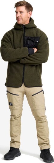 Revolutionrace Herre Overdeler Fleece & midlayers Sherpa Hoodie Herre Forest Night S