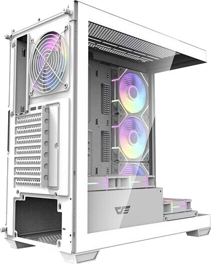 Darkflash DS900 Kabinett med 7 ARGB-vifter - Hvit Darkflash DS900 Kabinett med 7 ARGB-vifter - Hvit