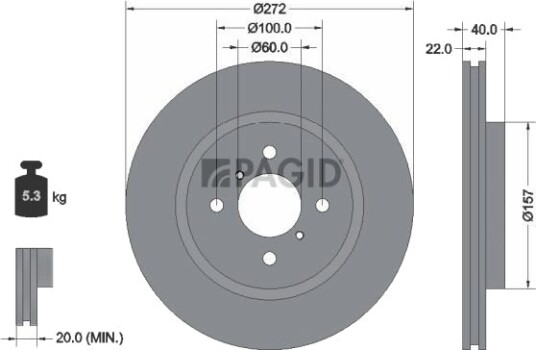 PAGID 55553NC Bremseskive PAGID 55553NC Bremseskive