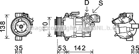 AC kompressor PRASCO BWAK393