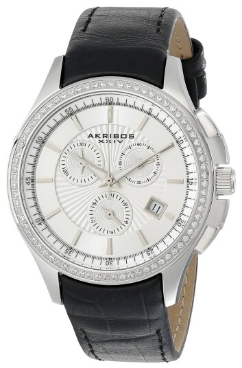 Akribos XXIV Dameklokke AK615SS Grandiose Sølvfarget/Lær Ø40 mm