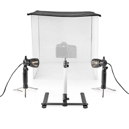 Nedis Photo Studio Kit | 400 lm | Brettbar | Bakgrunner inkludert | Reiseveske inkludert | Sort