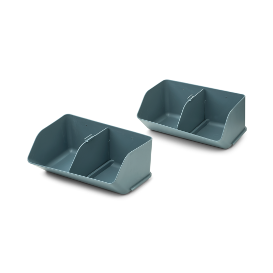 LIEWOOD Rosemary Oppbevaringskasser M 2-Pack Whale Blue