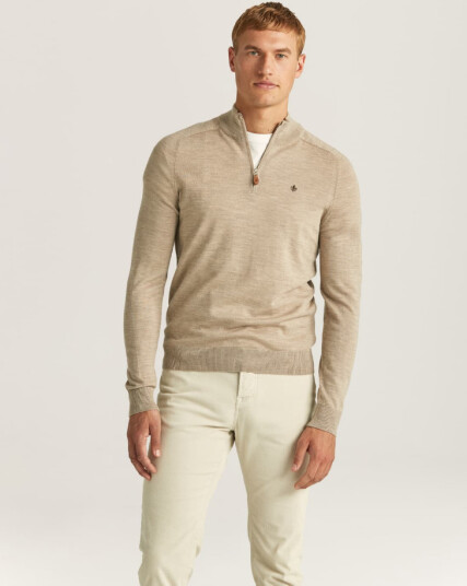 Morris stockholm merino john zip khaki genser i ull ullgenser herre beige half zip / glidelås merinoull s Morris stockholm merino john zip khaki genser i ull ullgenser herre beige half zip / glidelås merinoull s