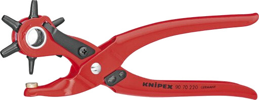 Knipex Hulltang 220 mm med 6 Roterbare Hulrør - Rød, Rustbeskyttet