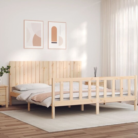 vidaXL Sengeramme med hodegavl 6FT Super King heltre 8720845981310