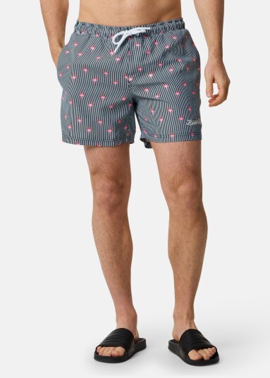Beachshorts Navy Stripe Flamingo 3xl Badebukser Beachshorts Navy Stripe Flamingo 3xl Badebukser