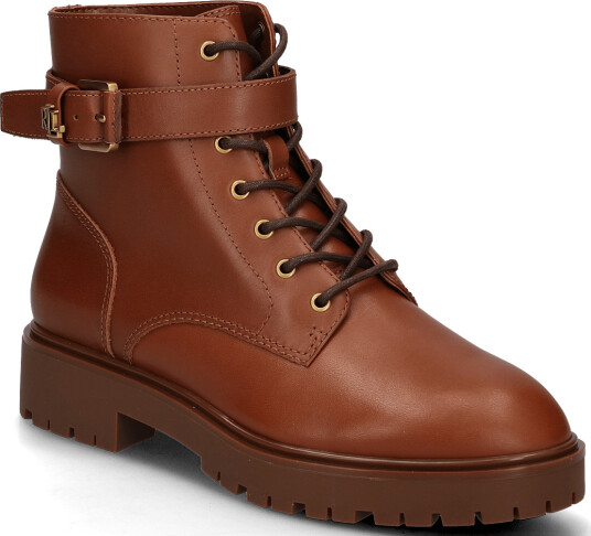 Lauren Ralph Lauren Smooth Calf Allyson Logo Bo Bte Brown 40