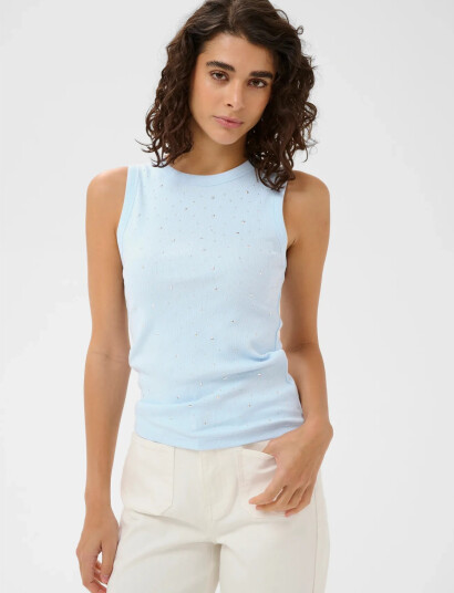 Kaffe Kacarna Rhinestone Top Blue XL Kaffe Kacarna Rhinestone Top Blue XL