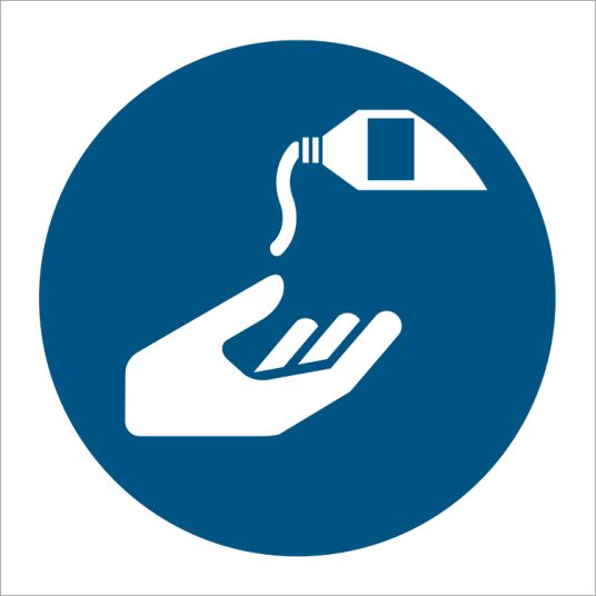 Mandatory sign - Use barrier cream Mandatory sign - Use barrier cream