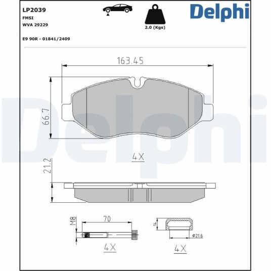 Bremseklosser DELPHI LP2039 Bremseklosser DELPHI LP2039