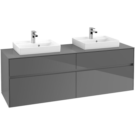 Villeroy & Boch Collaro Servantskap med 4 skuffer 160x50x54,8 cm u/lys Grå Høyglans