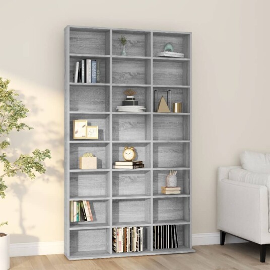  CD skap grå sonoma 102x23x177,5 cm konstruert tre