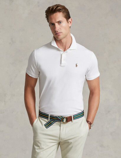 Polo Ralph Lauren Custom Slim Fit Soft Cotton Polo Shirt - White - S