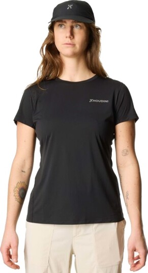 Houdini W"s Pace Air Message Tee True Black / Houdini Logo