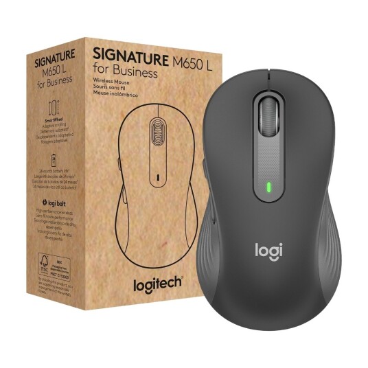 Logitech Signature M650 L for Business Trådløs Mus 4000 DPI Svart