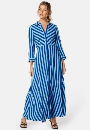 Y.A.S Savanna Long Shirt Dress Surf The Web Stripes XS