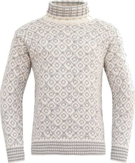 Devold Svalbard Høyhalsgenser i Ull Offwhite/Grey XL Devold Svalbard Høyhalsgenser i Ull Offwhite/Grey XL