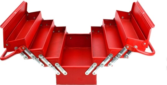 AWTools Verktøykasse AW30990 I Metall, 7 Rom, 530 × 250 × 200 mm
