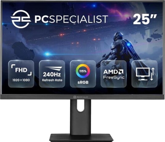 PCSpecialist GD-25F240 24.5" FHD/IPS/240Hz/1ms gamingskjerm GD-25F240