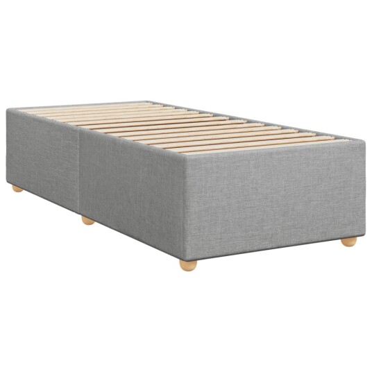 Seng med madrass boksfjær lysegrå 90x200 cm stoff 8721102702273